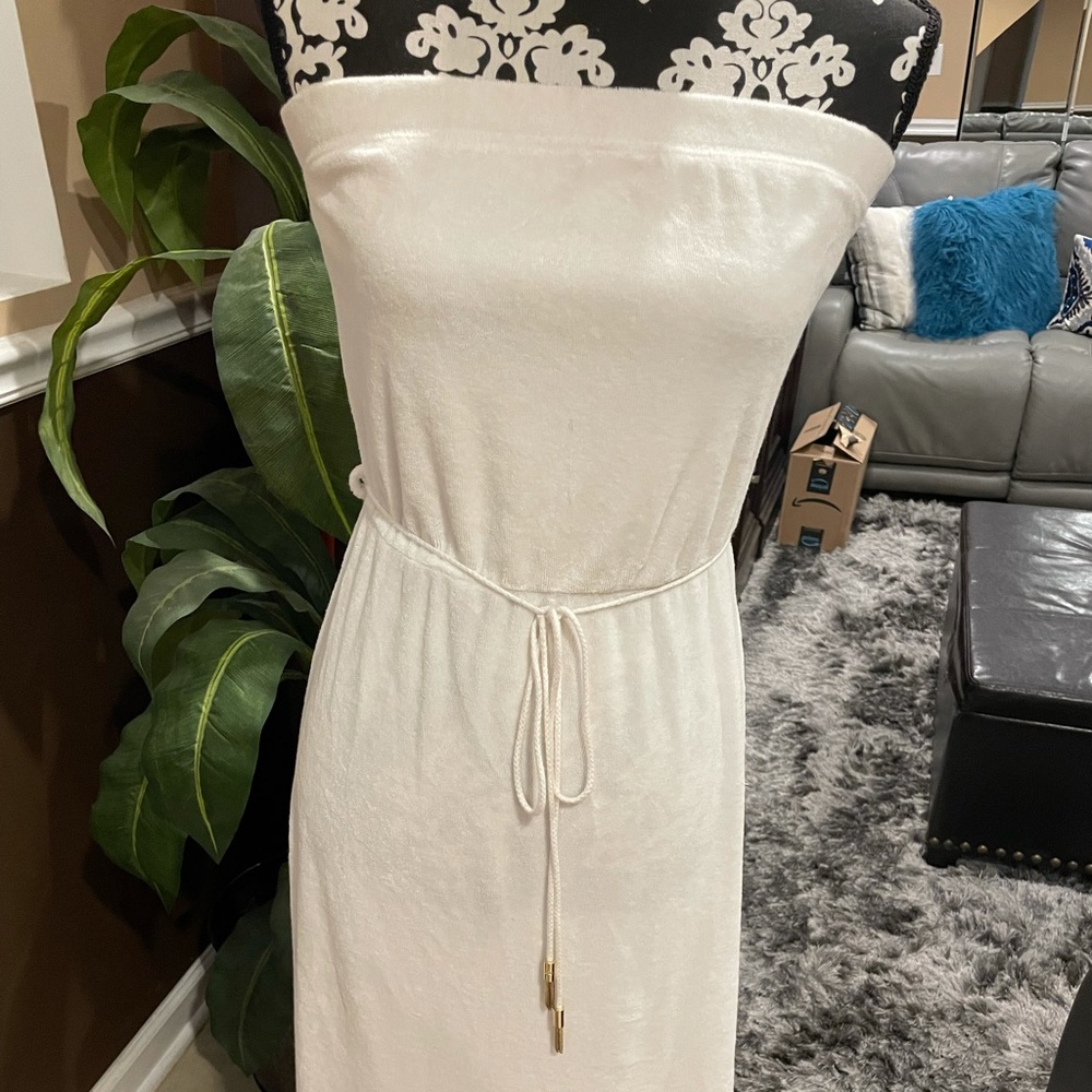 White juicy couture terry cloth dress cover up